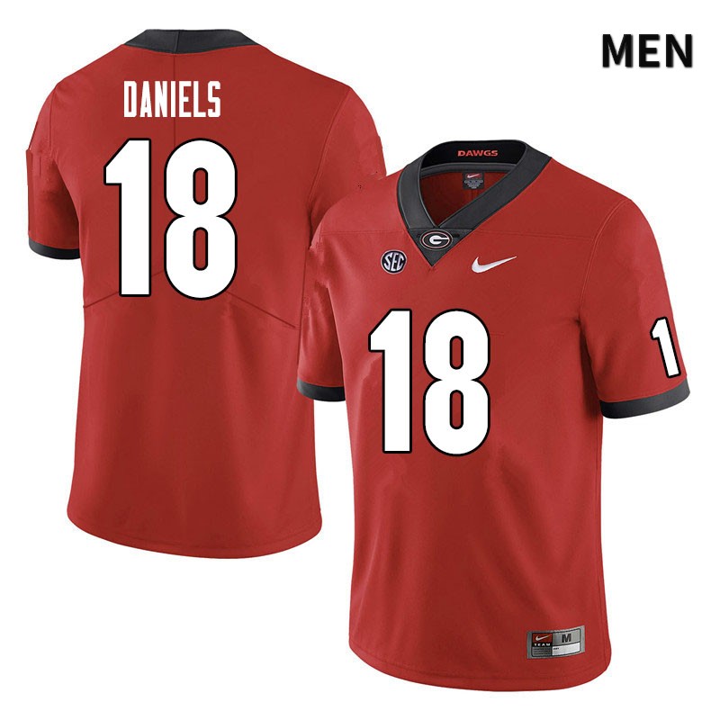 Georgia Bulldogs Men's JT Daniels #18 Red Stitched College UGA Football Jersey 23ZN017LH